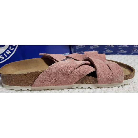 Birkenstock New w/ Box Lugano Pink Clay Suede Leather Soft Footbed Nar 41 US 10 - Picture 6 of 16